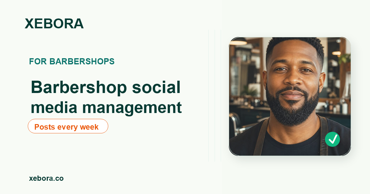 Weekly barbershop posts prepared across Google, Facebook, and Instagram
